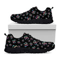Om Sign Pattern Print Black Running Shoes