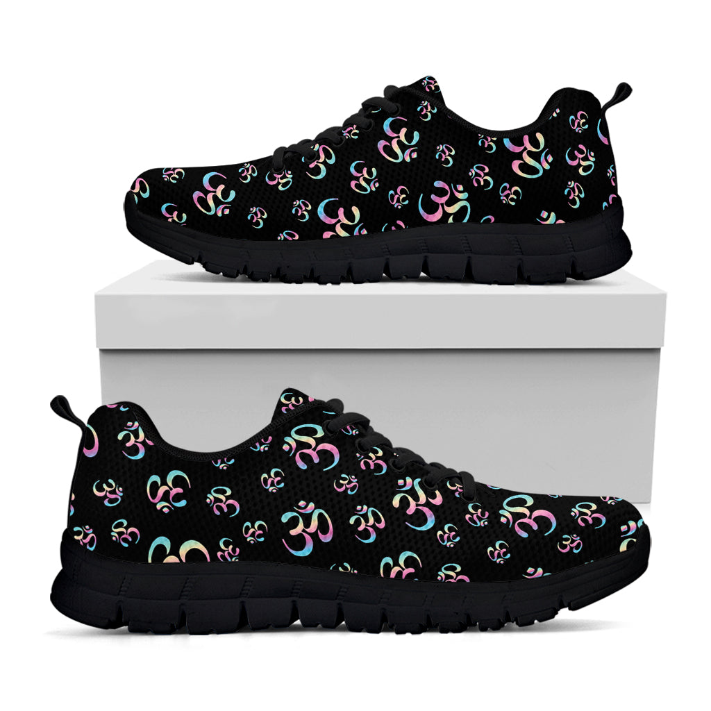 Om Sign Pattern Print Black Sneakers