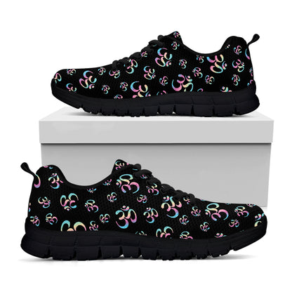 Om Sign Pattern Print Black Sneakers