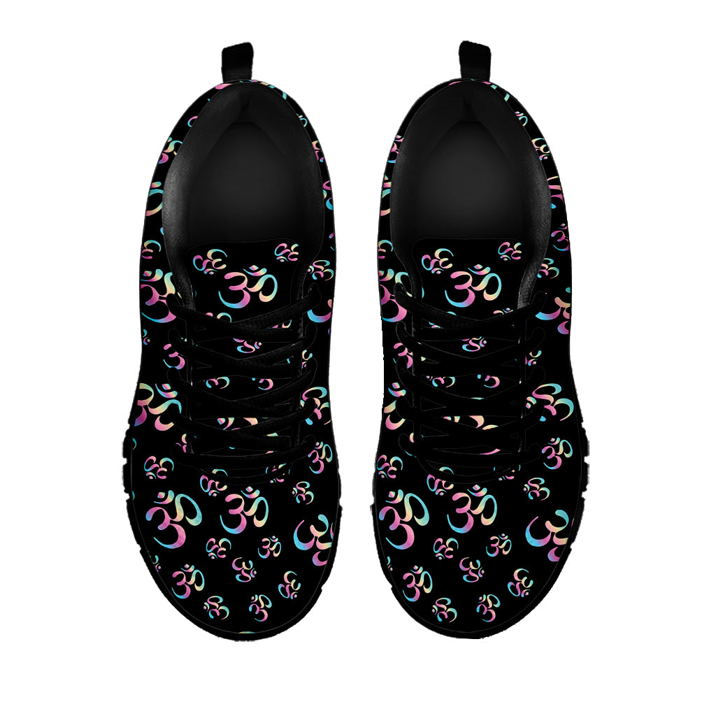 Om Sign Pattern Print Black Sneakers