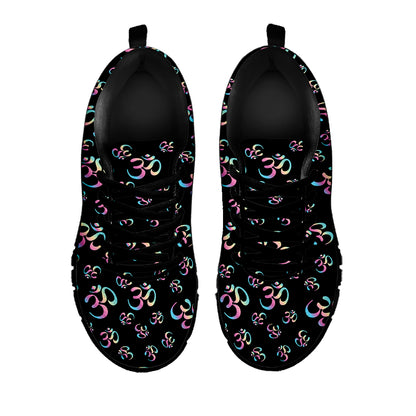 Om Sign Pattern Print Black Sneakers
