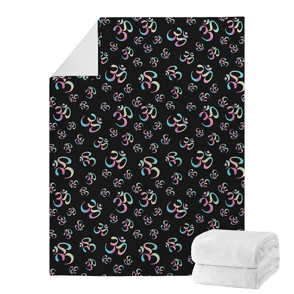 Om Sign Pattern Print Blanket