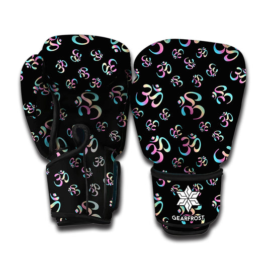 Om Sign Pattern Print Boxing Gloves
