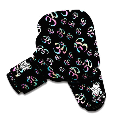 Om Sign Pattern Print Boxing Gloves