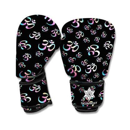 Om Sign Pattern Print Boxing Gloves
