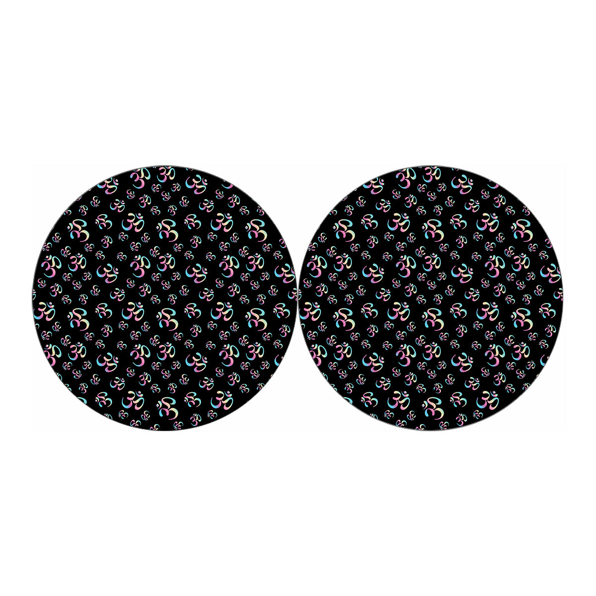 Om Sign Pattern Print Car Coasters