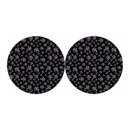 Om Sign Pattern Print Car Coasters
