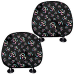 Om Sign Pattern Print Car Headrest Covers