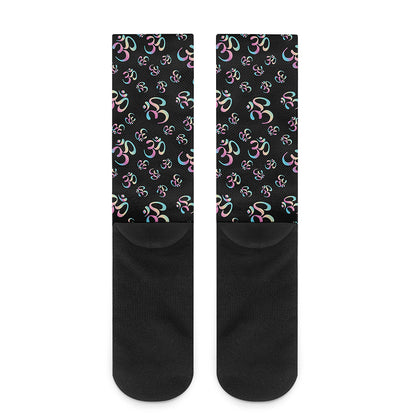Om Sign Pattern Print Crew Socks