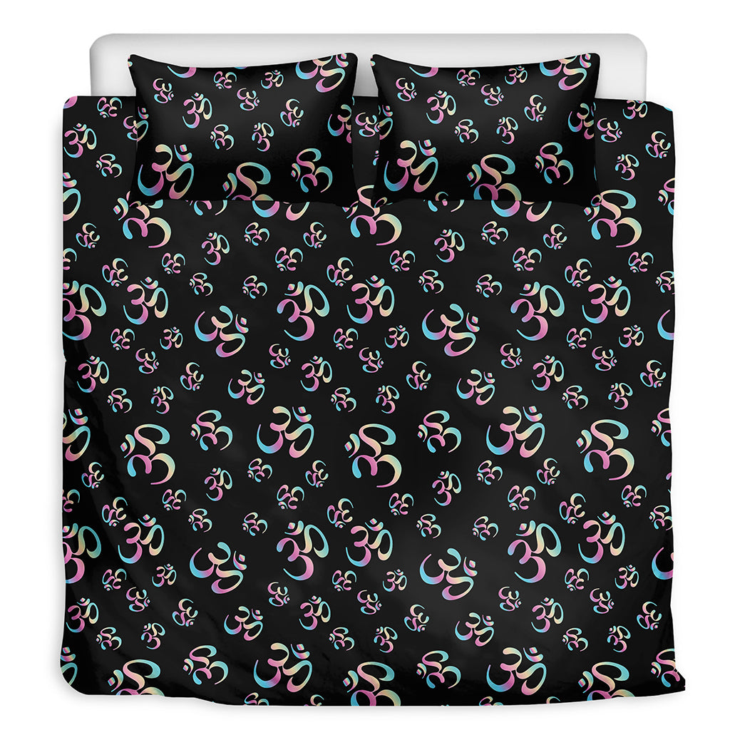 Om Sign Pattern Print Duvet Cover Bedding Set