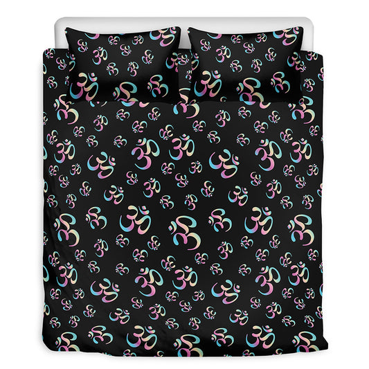 Om Sign Pattern Print Duvet Cover Bedding Set