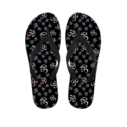 Om Sign Pattern Print Flip Flops