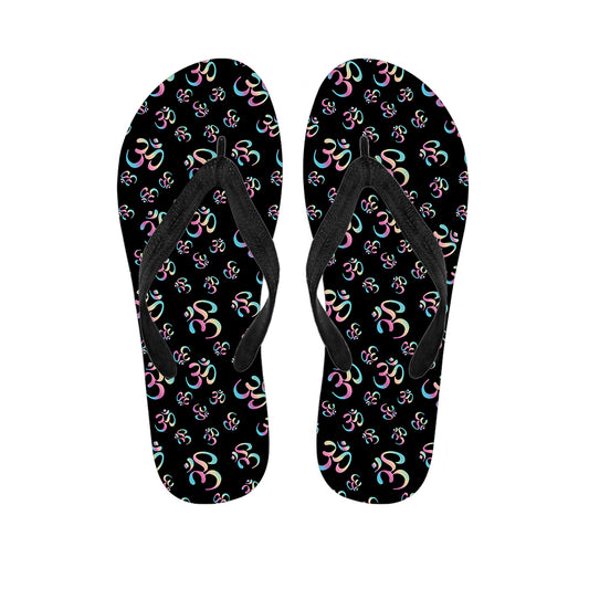 Om Sign Pattern Print Flip Flops