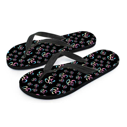 Om Sign Pattern Print Flip Flops