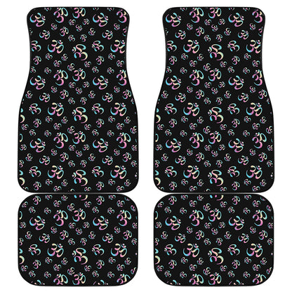 Om Sign Pattern Print Front and Back Car Floor Mats