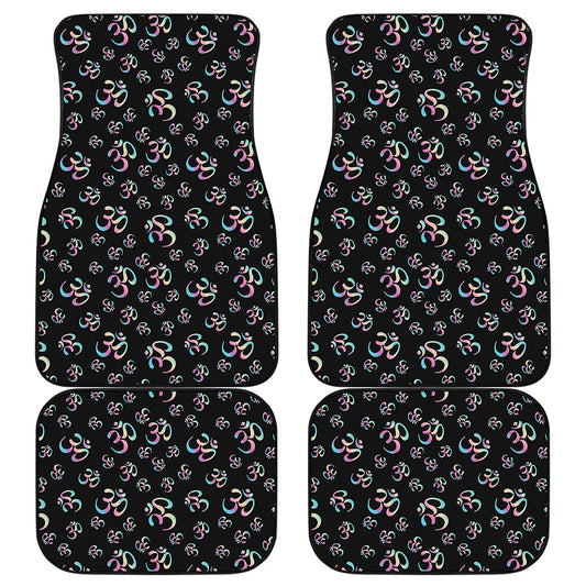 Om Sign Pattern Print Front and Back Car Floor Mats