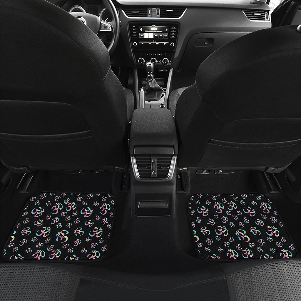 Om Sign Pattern Print Front and Back Car Floor Mats