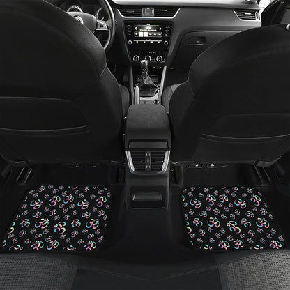 Om Sign Pattern Print Front and Back Car Floor Mats
