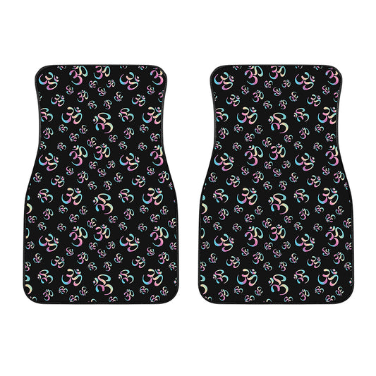 Om Sign Pattern Print Front Car Floor Mats
