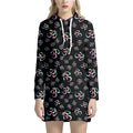 Om Sign Pattern Print Pullover Hoodie Dress