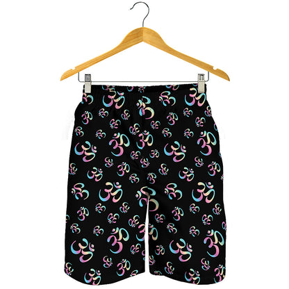Om Sign Pattern Print Men's Shorts