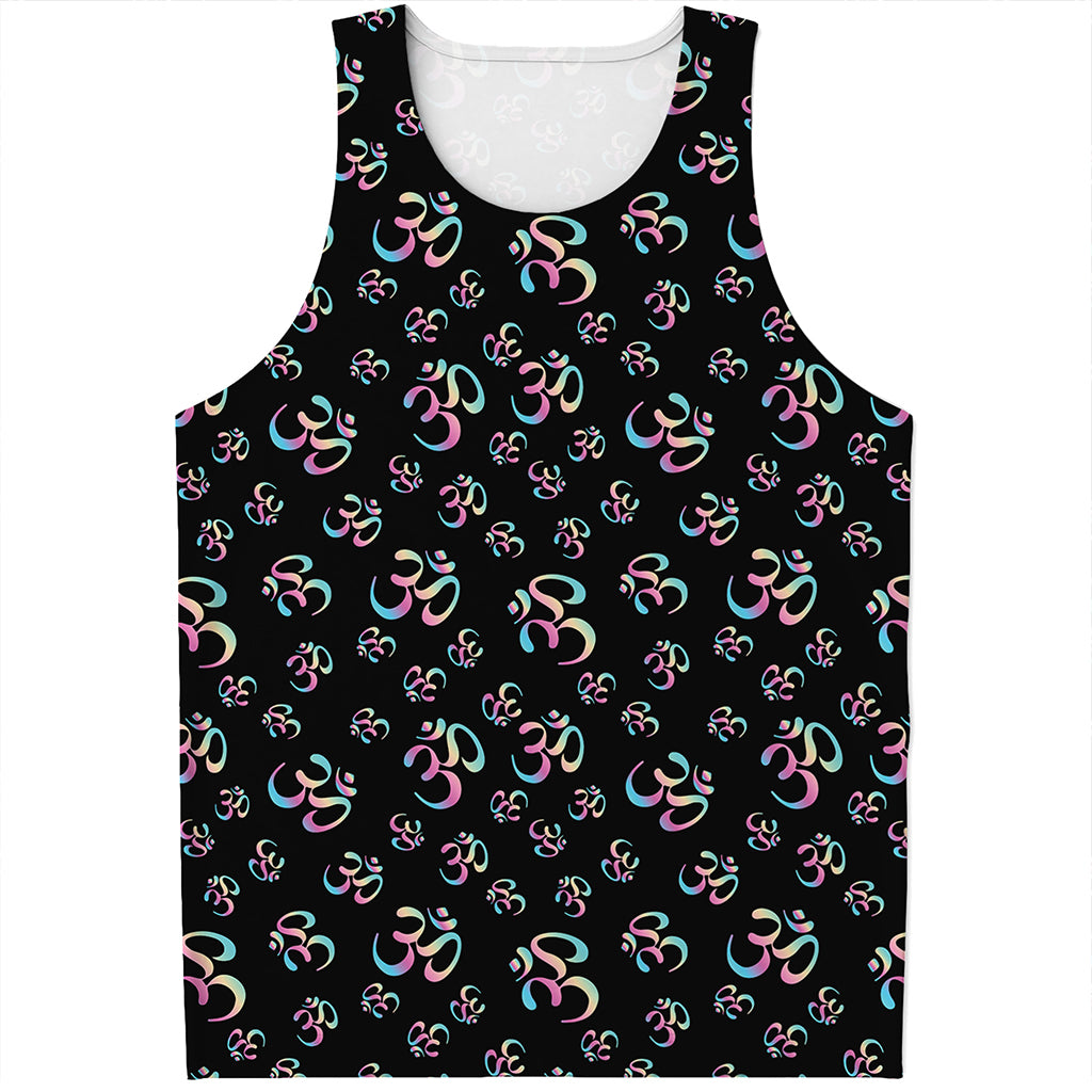 Om Sign Pattern Print Men's Tank Top