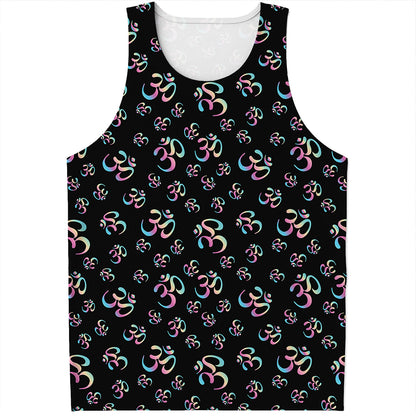 Om Sign Pattern Print Men's Tank Top