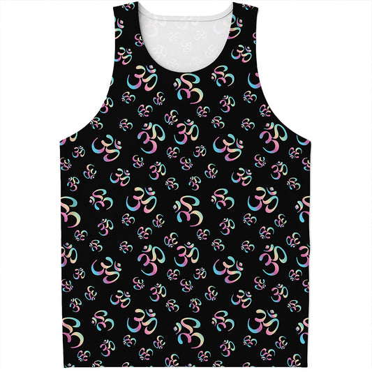 Om Sign Pattern Print Men's Tank Top