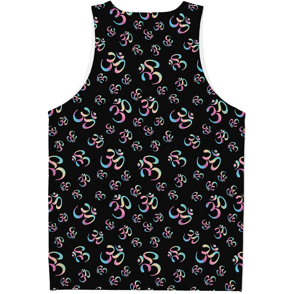 Om Sign Pattern Print Men's Tank Top