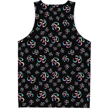 Om Sign Pattern Print Men's Tank Top