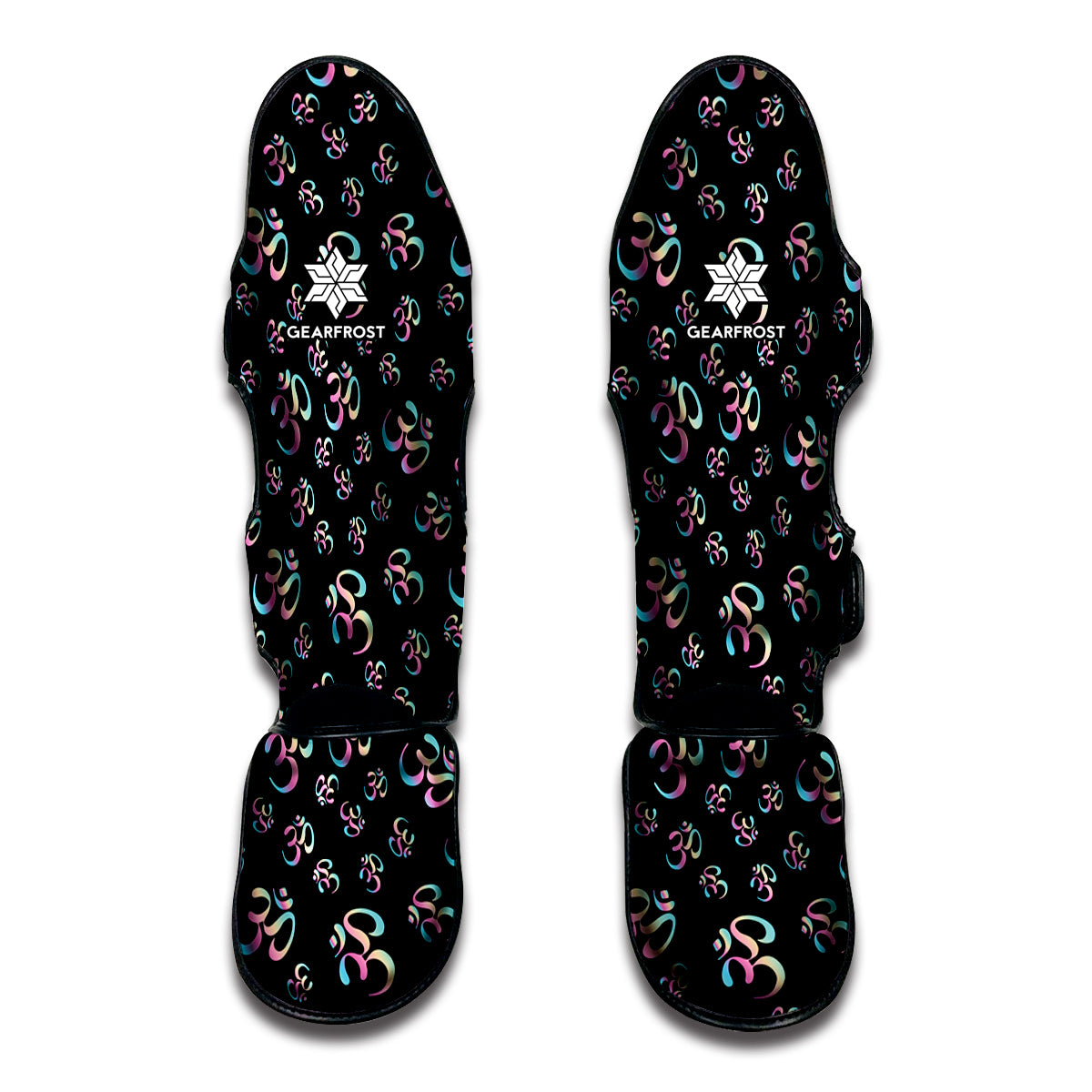 Om Sign Pattern Print Muay Thai Shin Guard