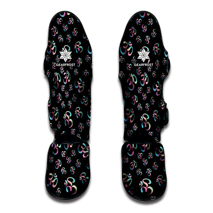 Om Sign Pattern Print Muay Thai Shin Guard