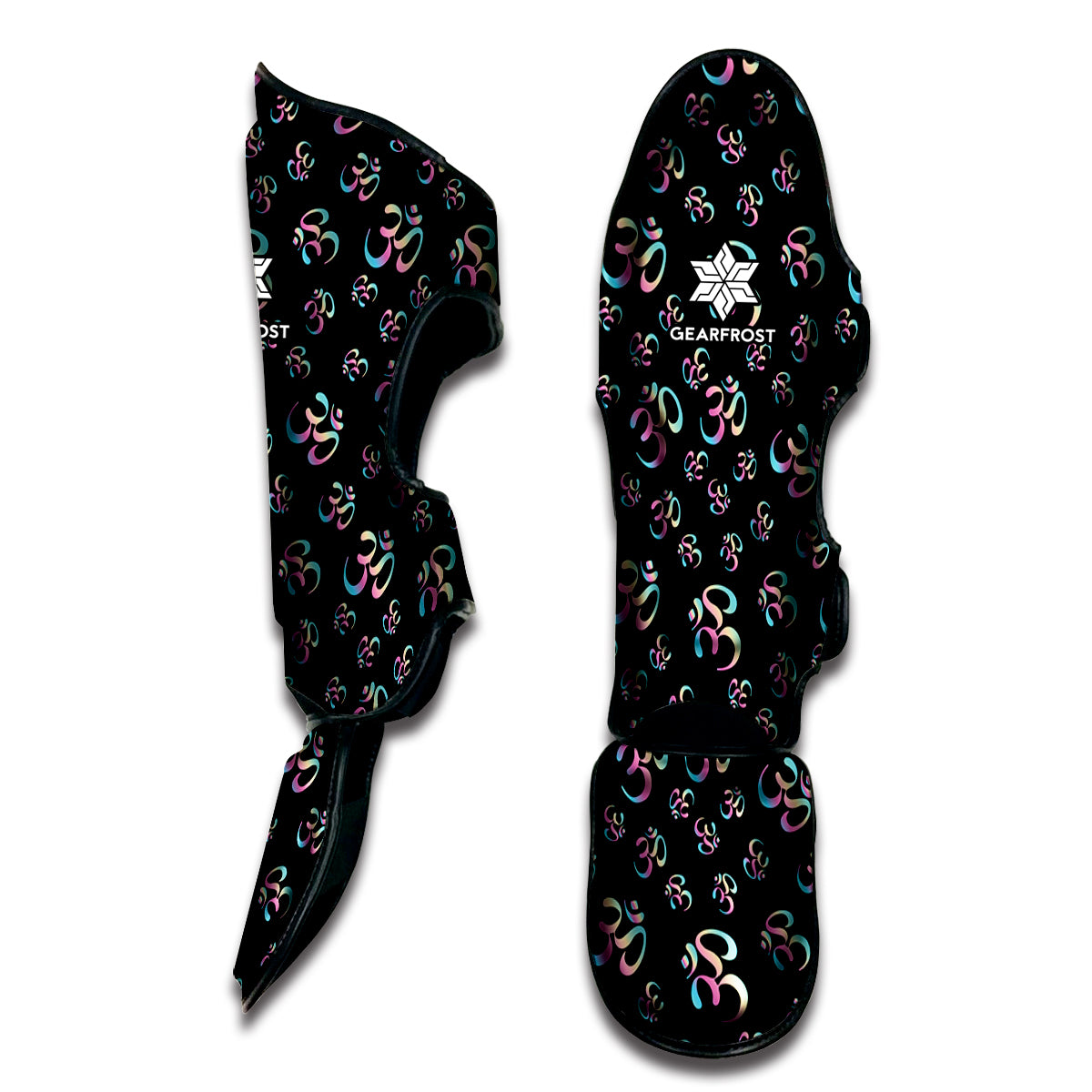 Om Sign Pattern Print Muay Thai Shin Guard