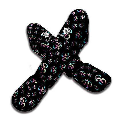 Om Sign Pattern Print Muay Thai Shin Guard