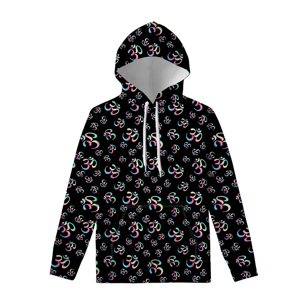 Om Sign Pattern Print Pullover Hoodie