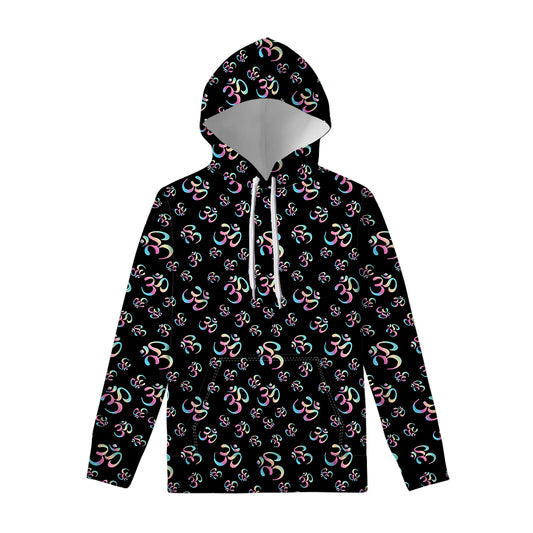 Om Sign Pattern Print Pullover Hoodie