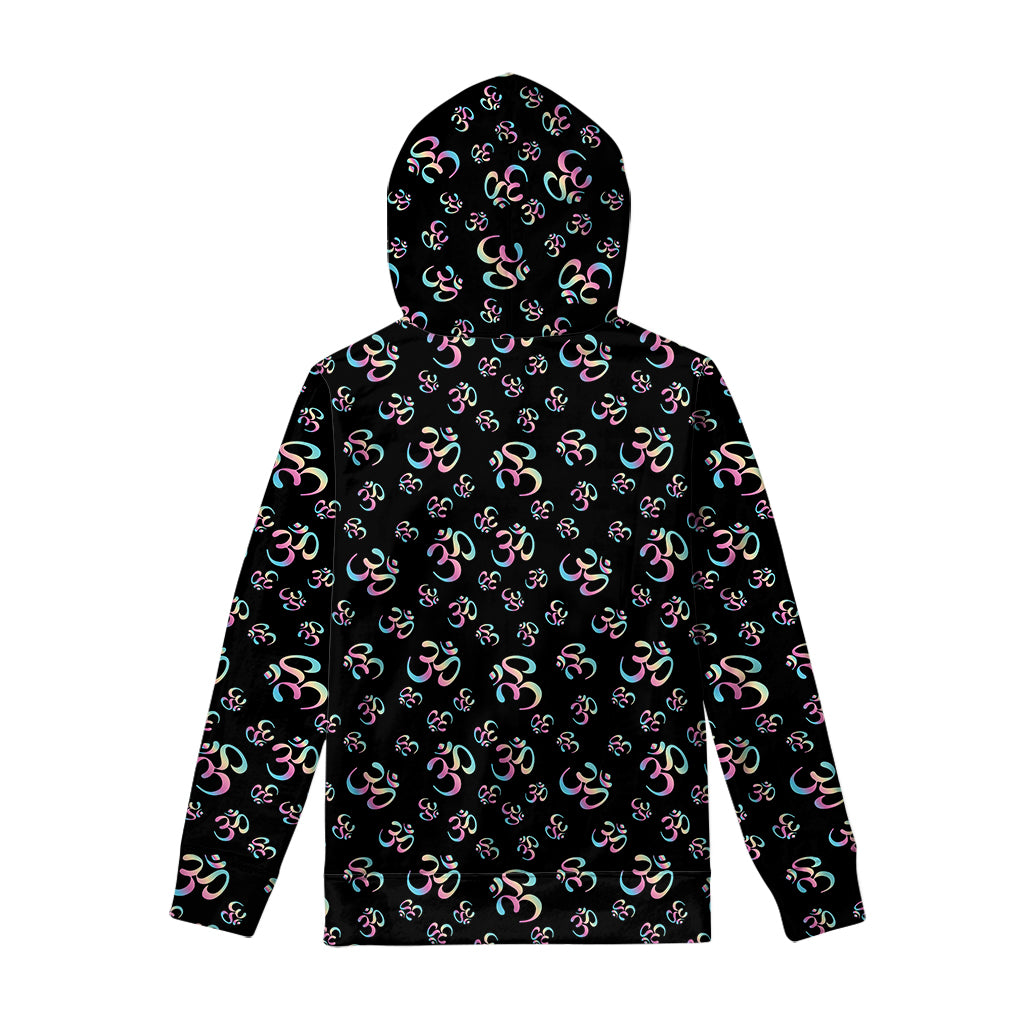 Om Sign Pattern Print Pullover Hoodie