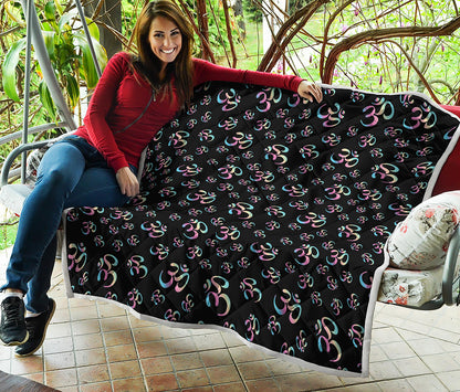 Om Sign Pattern Print Quilt