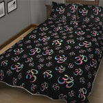 Om Sign Pattern Print Quilt Bed Set