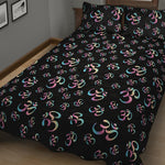Om Sign Pattern Print Quilt Bed Set