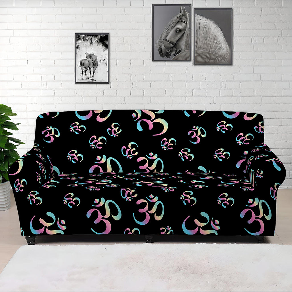 Om Sign Pattern Print Sofa Cover