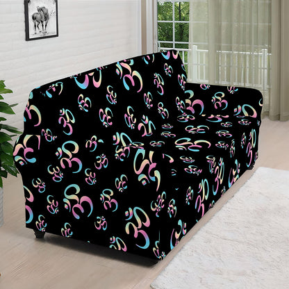 Om Sign Pattern Print Sofa Cover