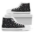 Om Sign Pattern Print White High Top Sneakers