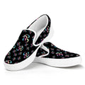 Om Sign Pattern Print White Slip On Sneakers