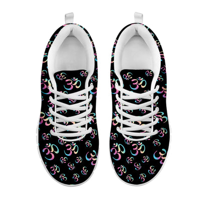 Om Sign Pattern Print White Sneakers
