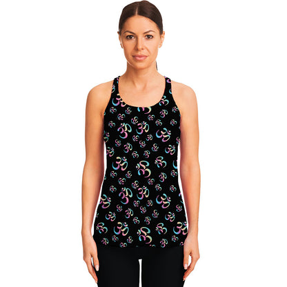 Om Sign Pattern Print Women's Racerback Tank Top