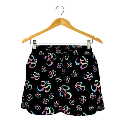 Om Sign Pattern Print Women's Shorts