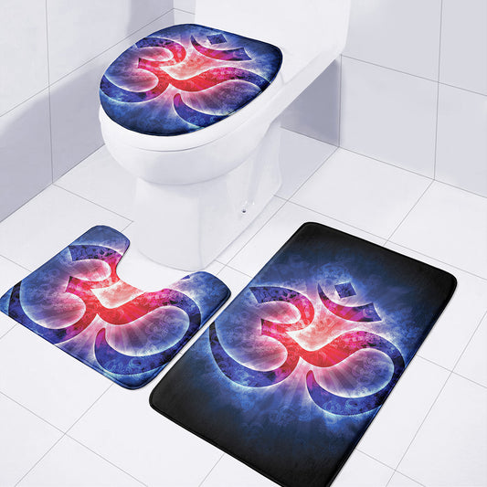 Om Sign Print 3 Piece Bath Mat Set