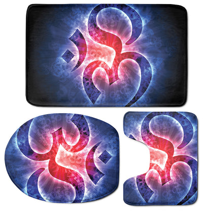Om Sign Print 3 Piece Bath Mat Set