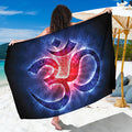 Om Sign Print Beach Sarong Wrap